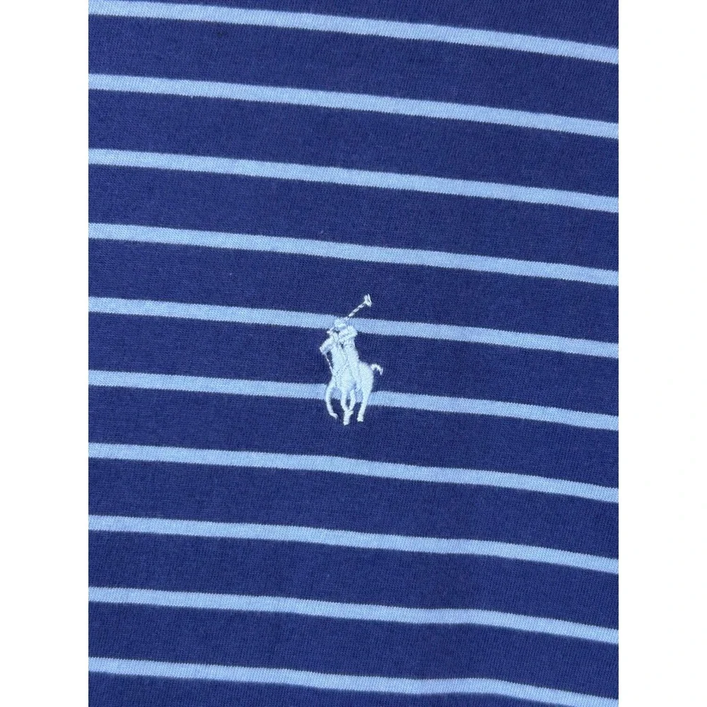 Polo Ralph Lauren Mens Custom Slim Fit Striped T-Shirt Blue Large Short Sleeve